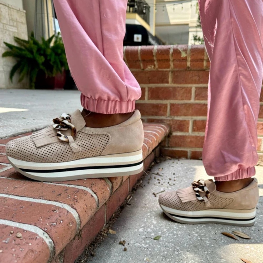 Softwaves caddie cognac Platform Sneakers with Ribbon Detail